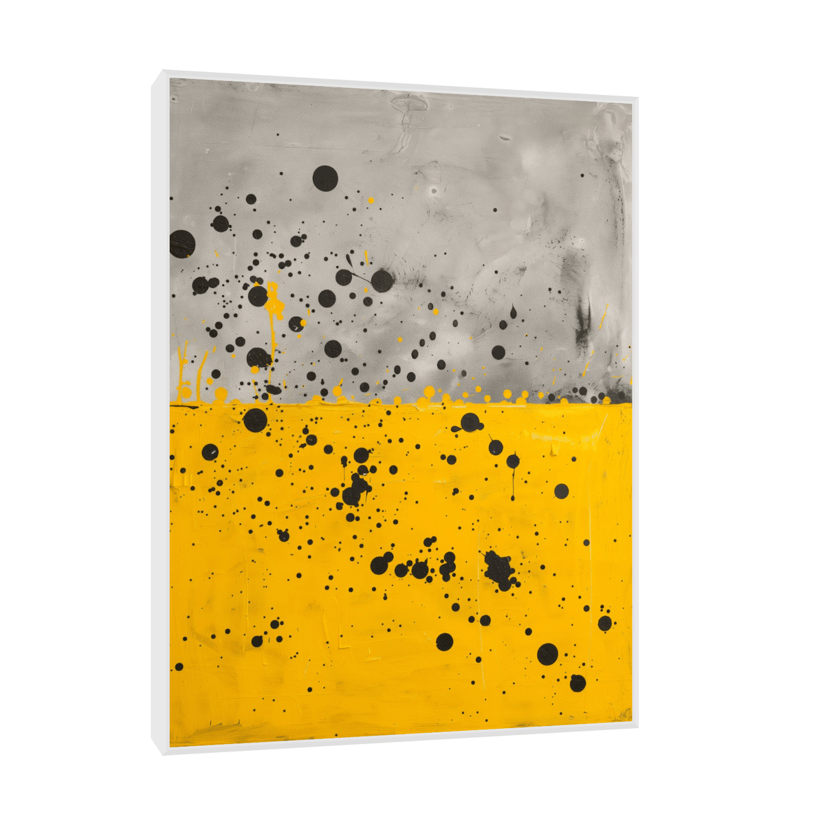 Black dots over yellow field - ArtDeco Canvas