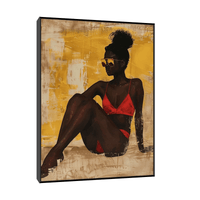 Black girl on the beach - ArtDeco Canvas