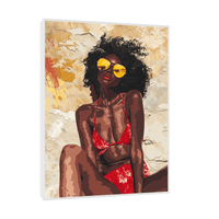 Black girl with yellow sunglasses - ArtDeco Canvas