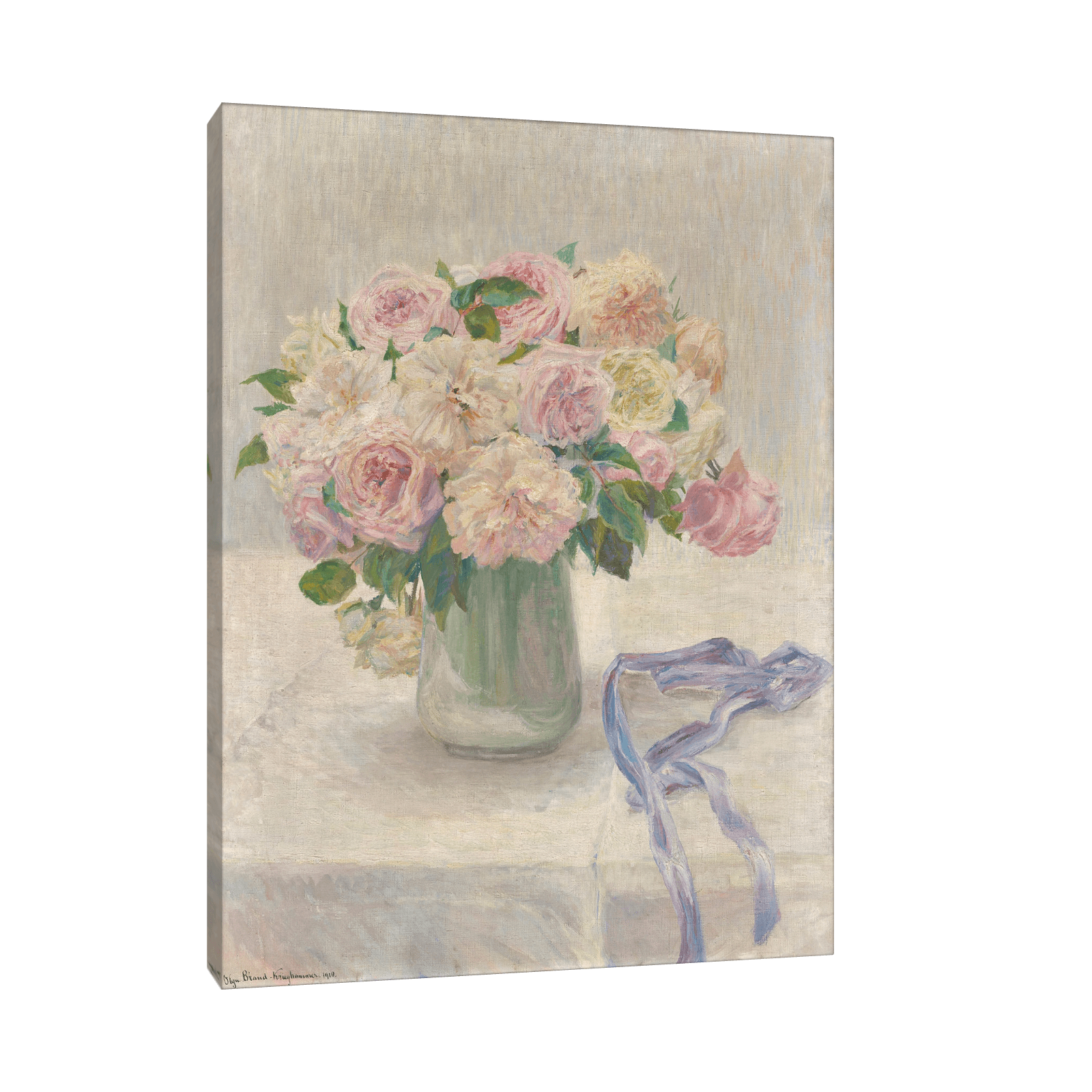 Blasse Rosen, Marie Olga Brand-Krieghammer - ArtDeco Canvas