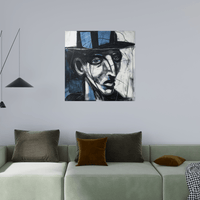 Blue Hat Man - ArtDeco Canvas