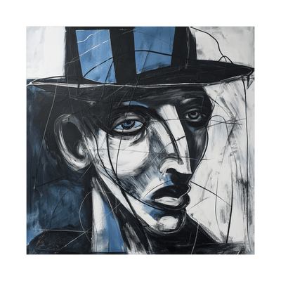 Blue Hat Man - ArtDeco Canvas
