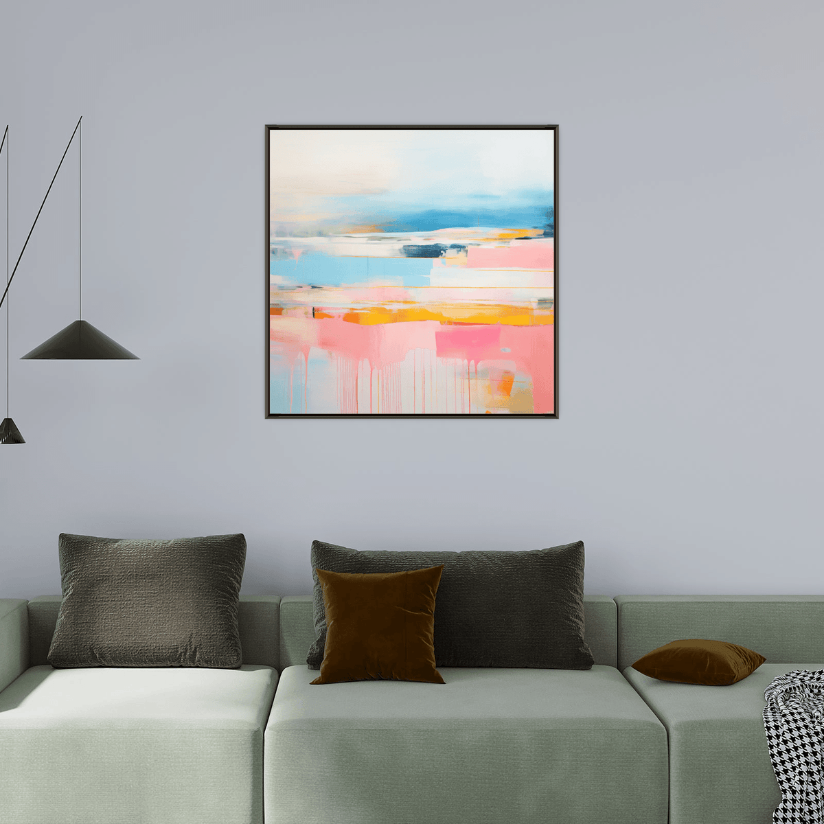 Blue & Pink reflections - ArtDeco Canvas