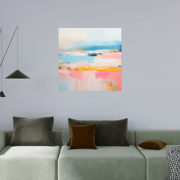 Blue & Pink reflections - ArtDeco Canvas