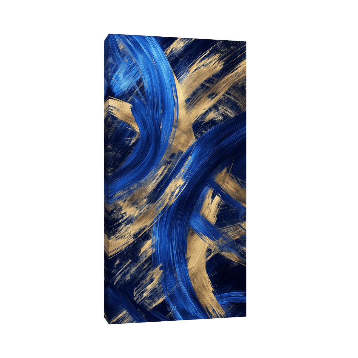 Blue and gold brush strokes - ArtDeco Canvas