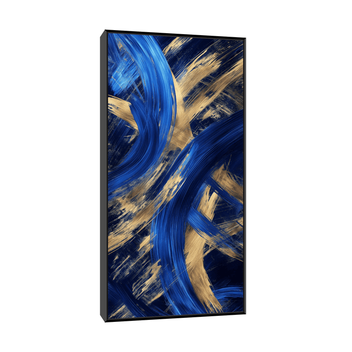 Blue and gold brush strokes - ArtDeco Canvas