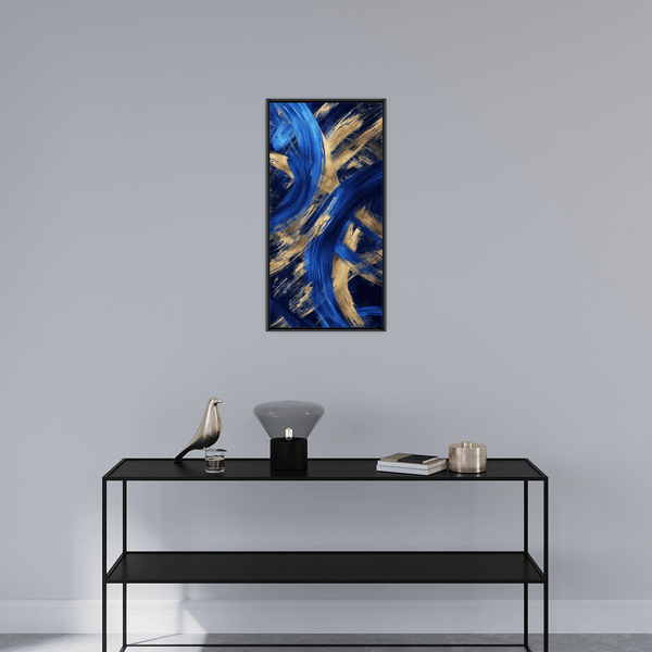 Blue and gold brush strokes - ArtDeco Canvas