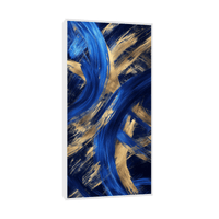 Blue and gold brush strokes - ArtDeco Canvas