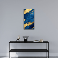 Blue and gold brush strokes ll - ArtDeco Canvas