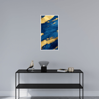 Blue and gold brush strokes ll - ArtDeco Canvas
