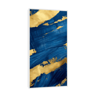 Blue and gold brush strokes ll - ArtDeco Canvas