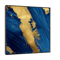 Blue and golden brushstrokes - ArtDeco Canvas