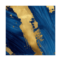 Blue and golden brushstrokes - ArtDeco Canvas