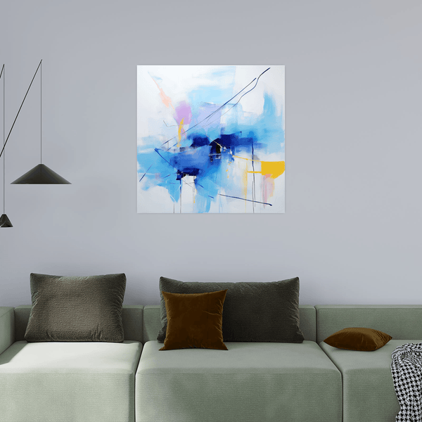 Blue brush strokes - ArtDeco Canvas