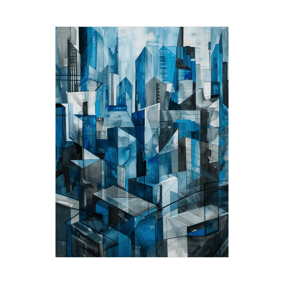 Blue city - ArtDeco Canvas