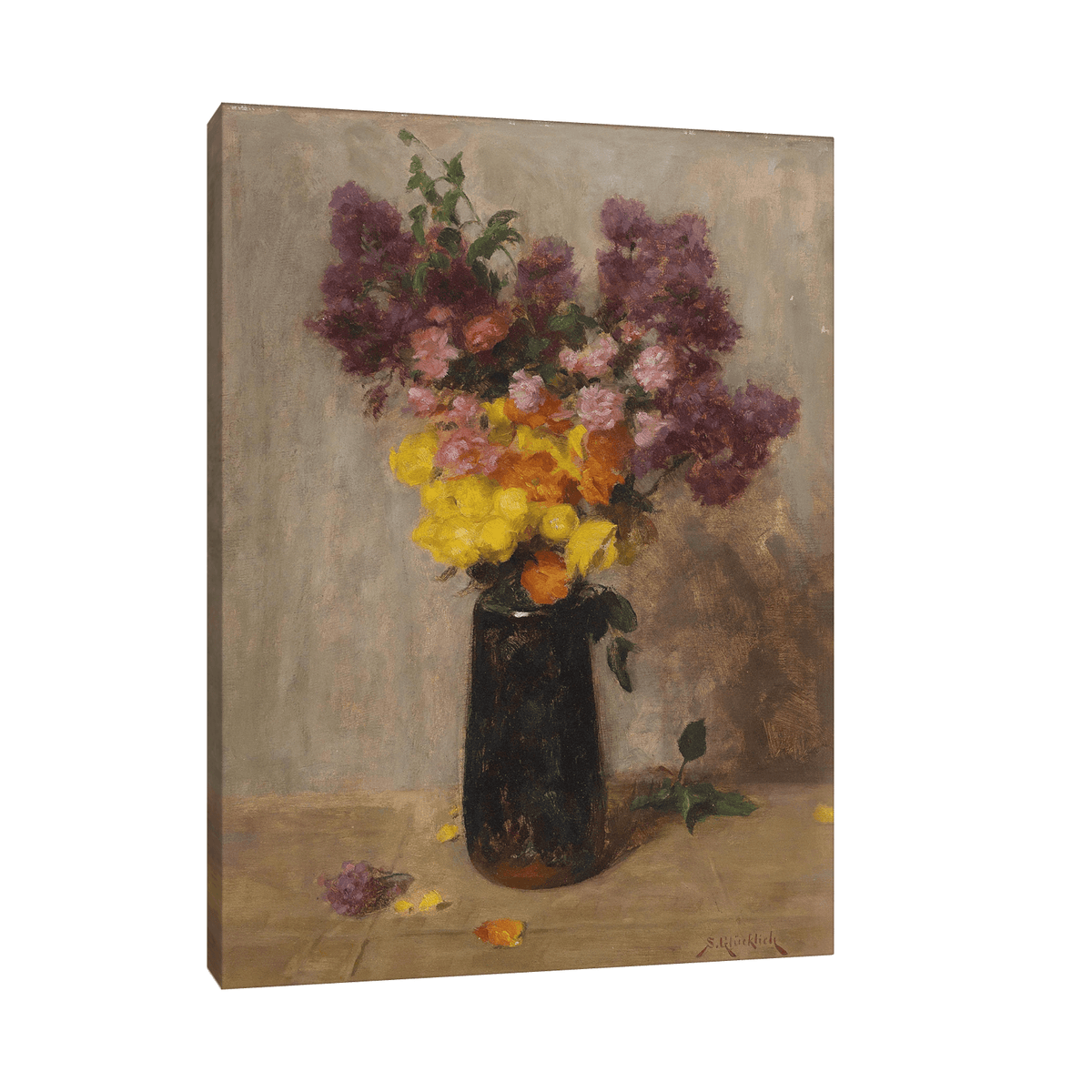 Blumenstillleben, Simon Glücklich - ArtDeco Canvas