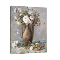 Blumenstück mit Kerzenhalter, Charles Monginot - ArtDeco Canvas