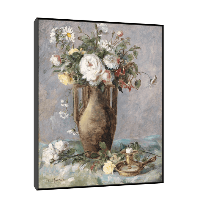 Blumenstück mit Kerzenhalter, Charles Monginot - ArtDeco Canvas