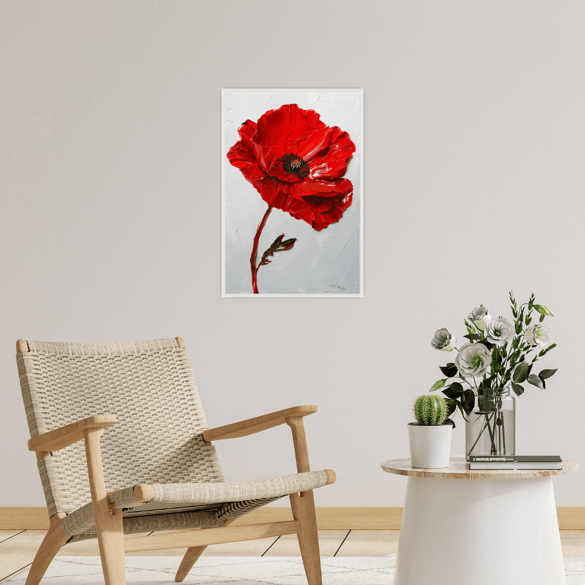 Bright red flower - ArtDeco Canvas