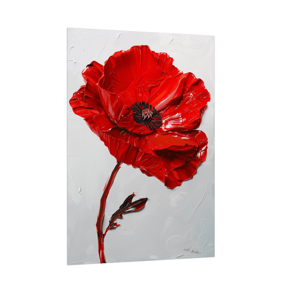 Bright red flower - ArtDeco Canvas