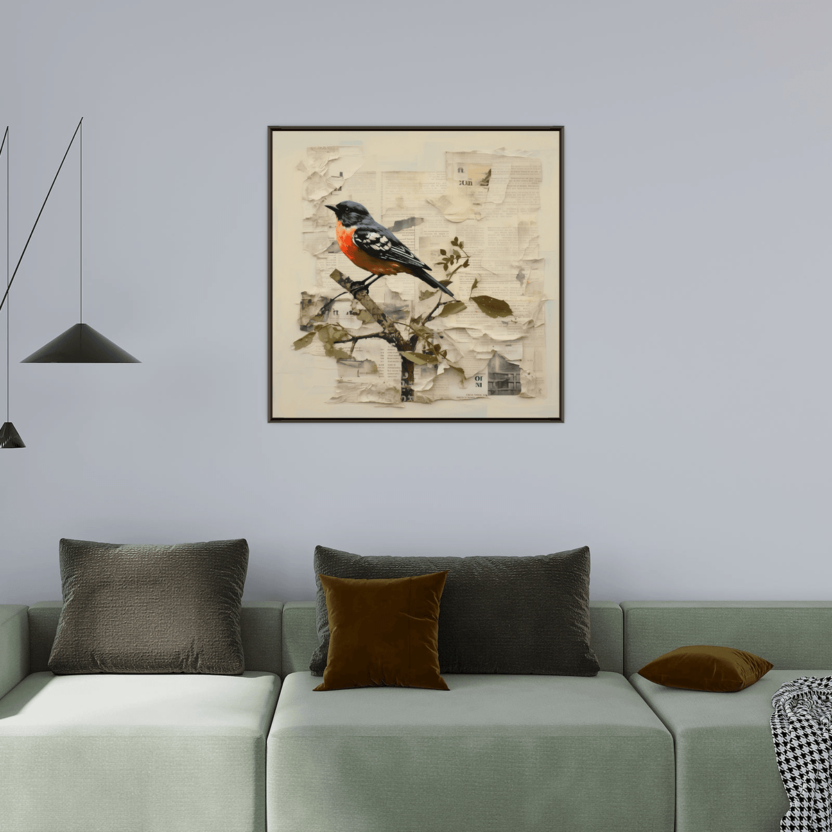 Broken tales and a bird - ArtDeco Canvas