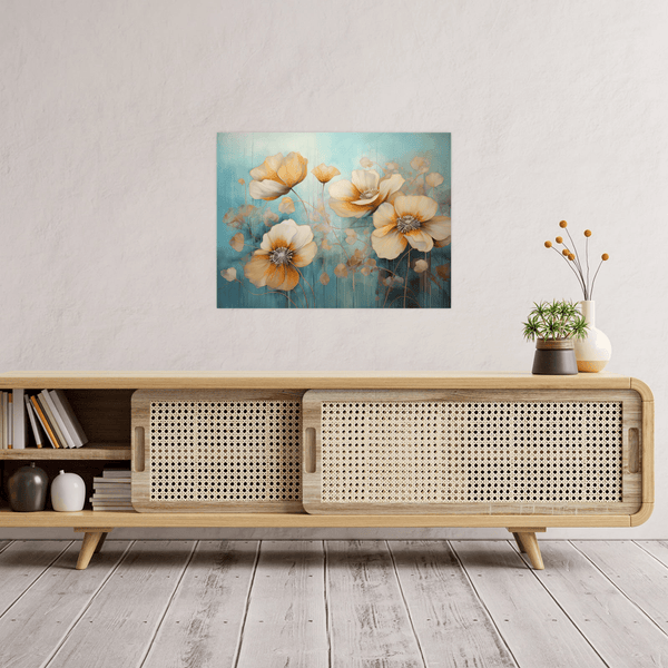 Brownish flowers - ArtDeco Canvas