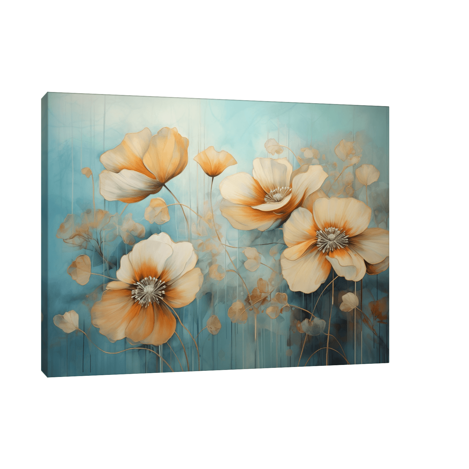 Brownish flowers - ArtDeco Canvas