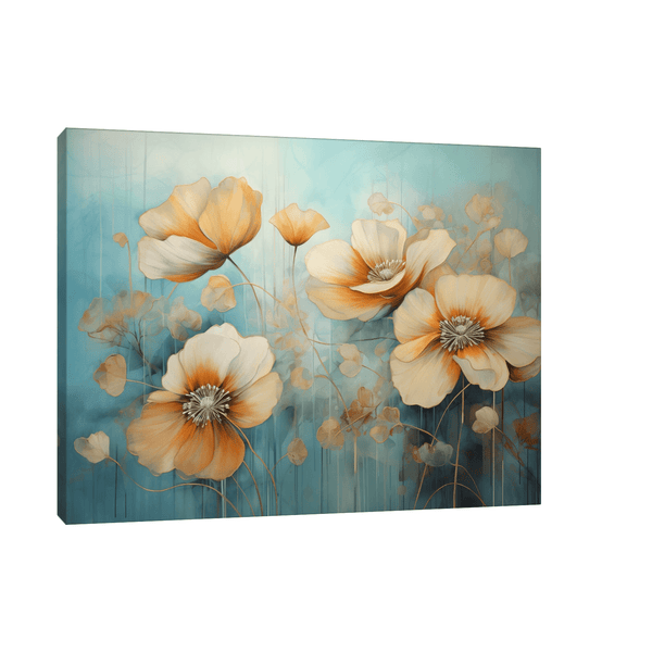 Brownish flowers - ArtDeco Canvas