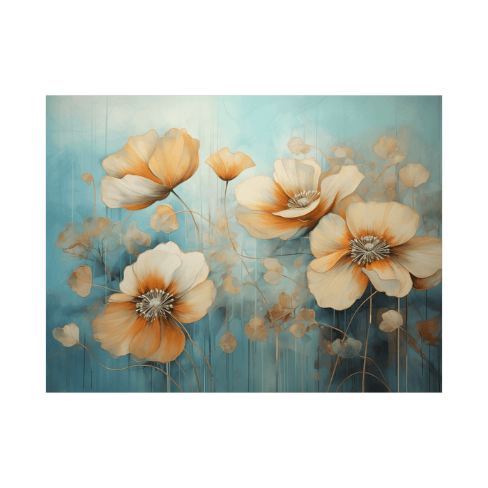 Brownish flowers - ArtDeco Canvas