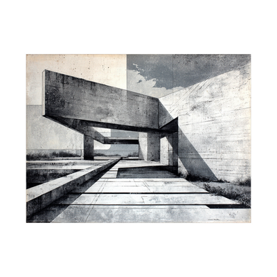 Brutalist Architecture Drawing
