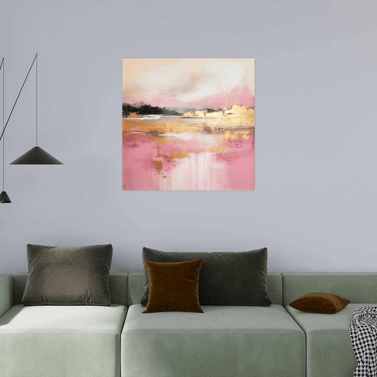 Burning mountain lake - ArtDeco Canvas