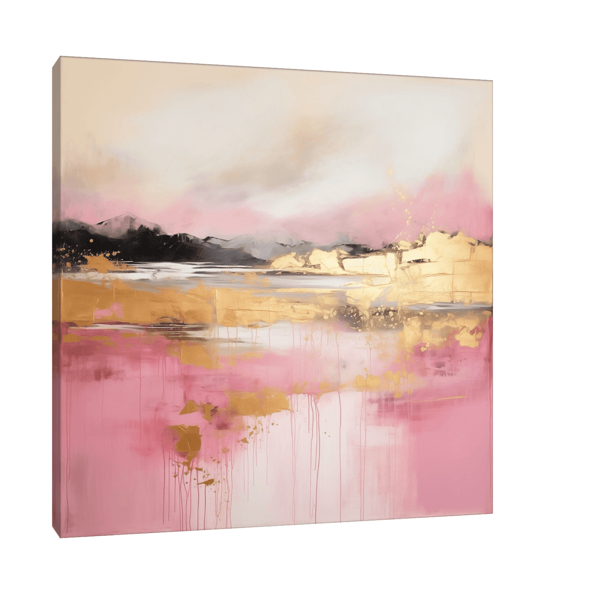 Burning mountain lake - ArtDeco Canvas