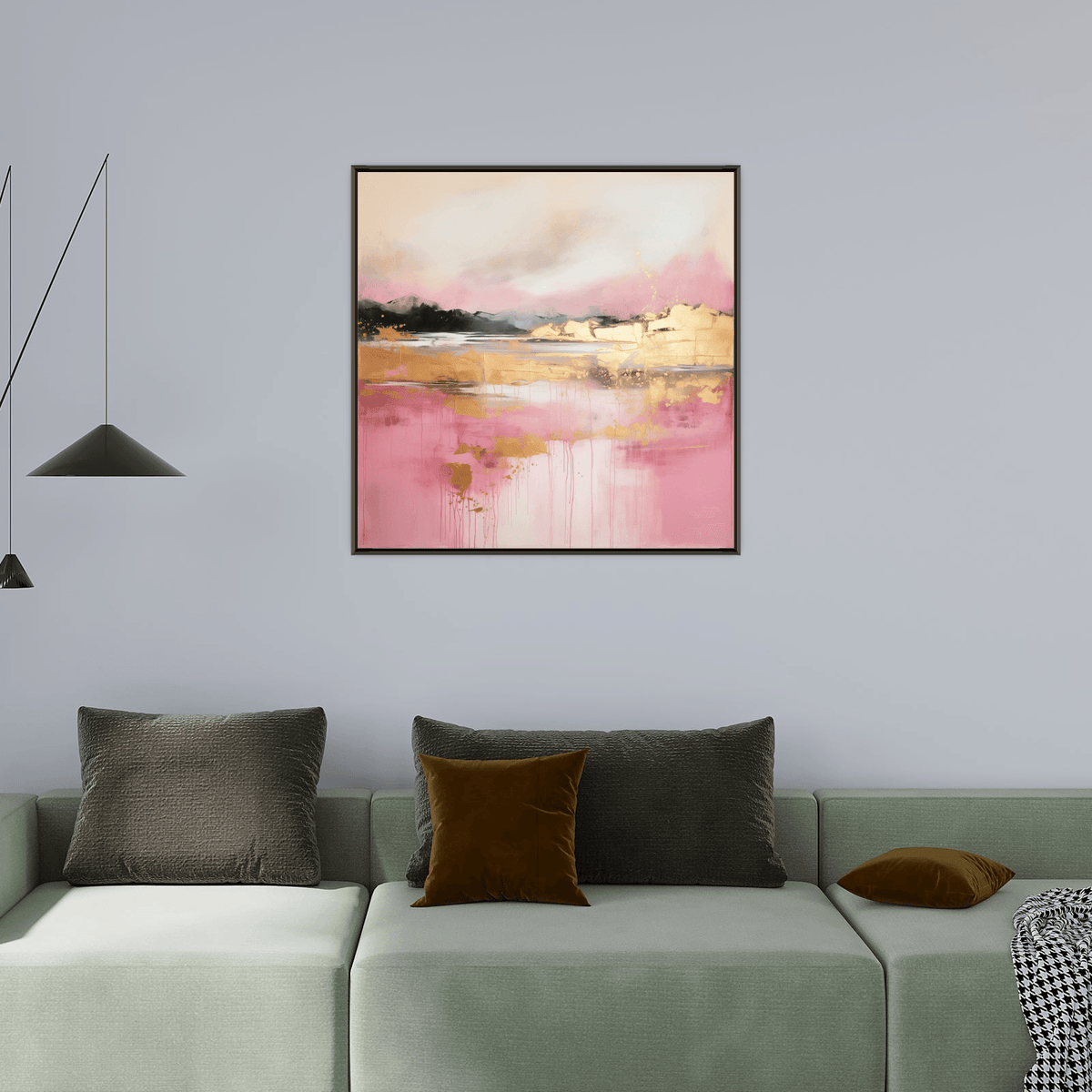 Burning mountain lake - ArtDeco Canvas