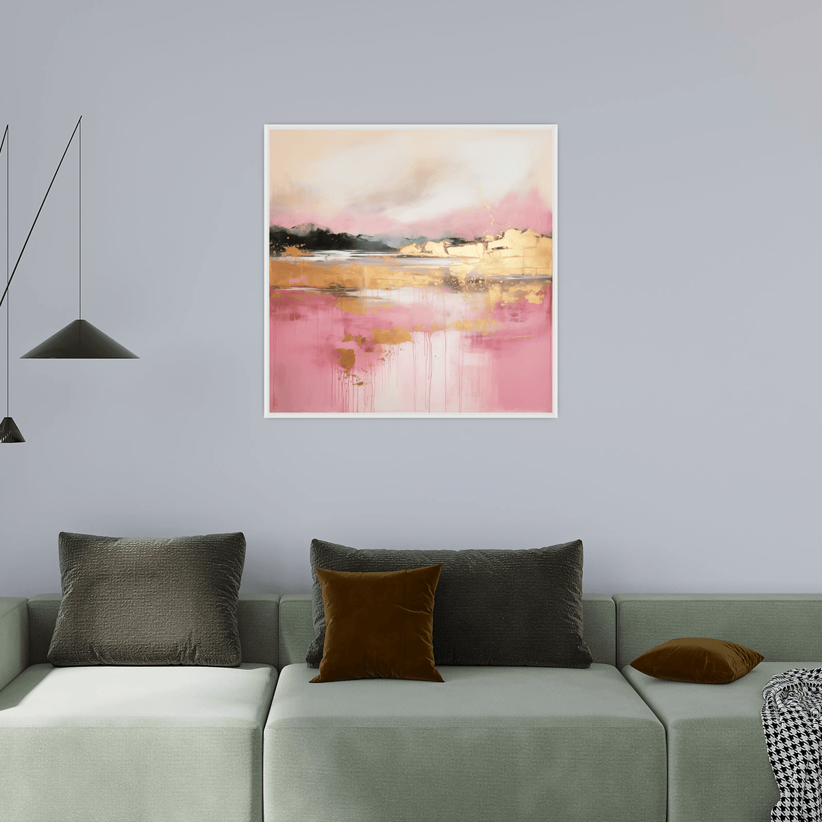 Burning mountain lake - ArtDeco Canvas