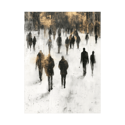 Busy winter morning - ArtDeco Canvas