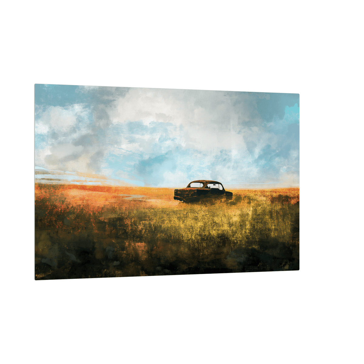 Car in the field - ArtDeco Canvas