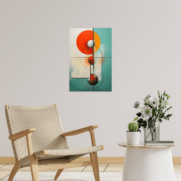 Celestial alignment in red - ArtDeco Canvas