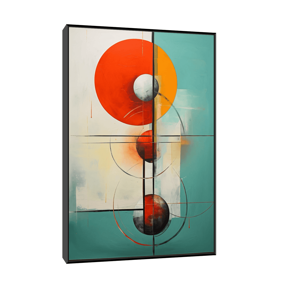 Celestial alignment in red - ArtDeco Canvas