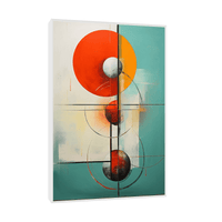 Celestial alignment in red - ArtDeco Canvas