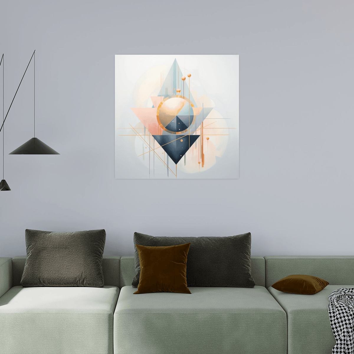 Celestial equilibrium on beige - ArtDeco Canvas