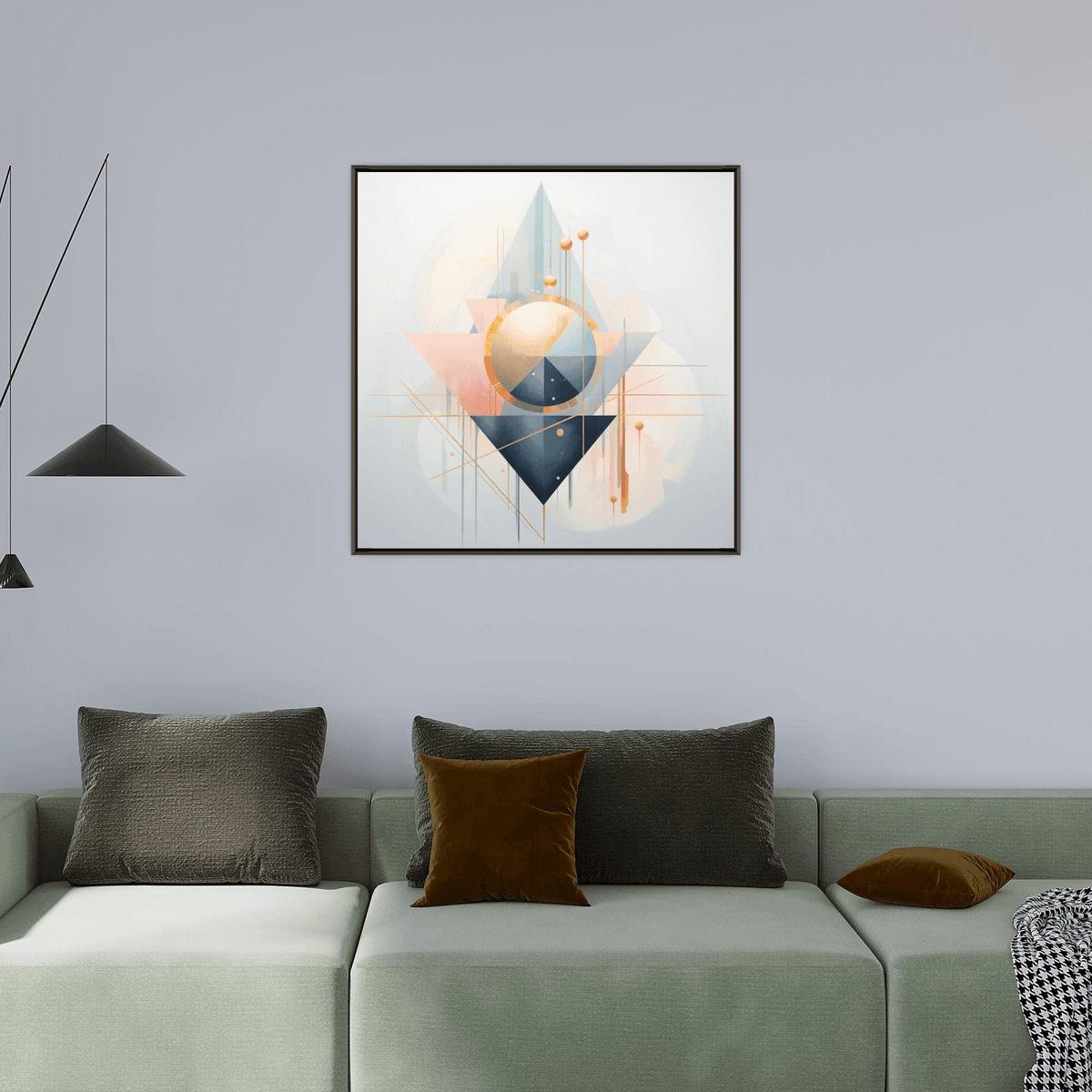 Celestial equilibrium on beige - ArtDeco Canvas