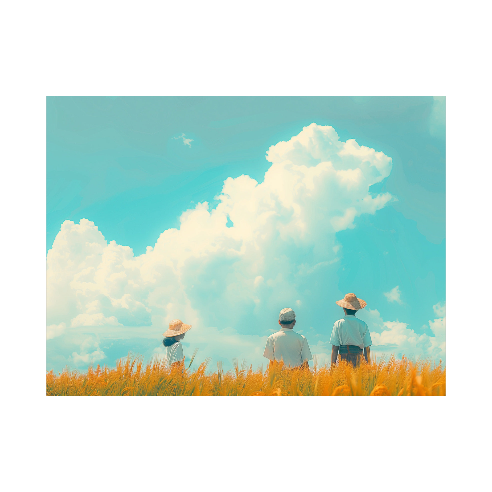 Checking barley field