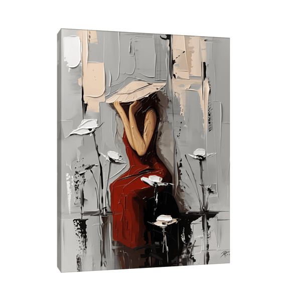 Chinese girl hiding face - ArtDeco Canvas