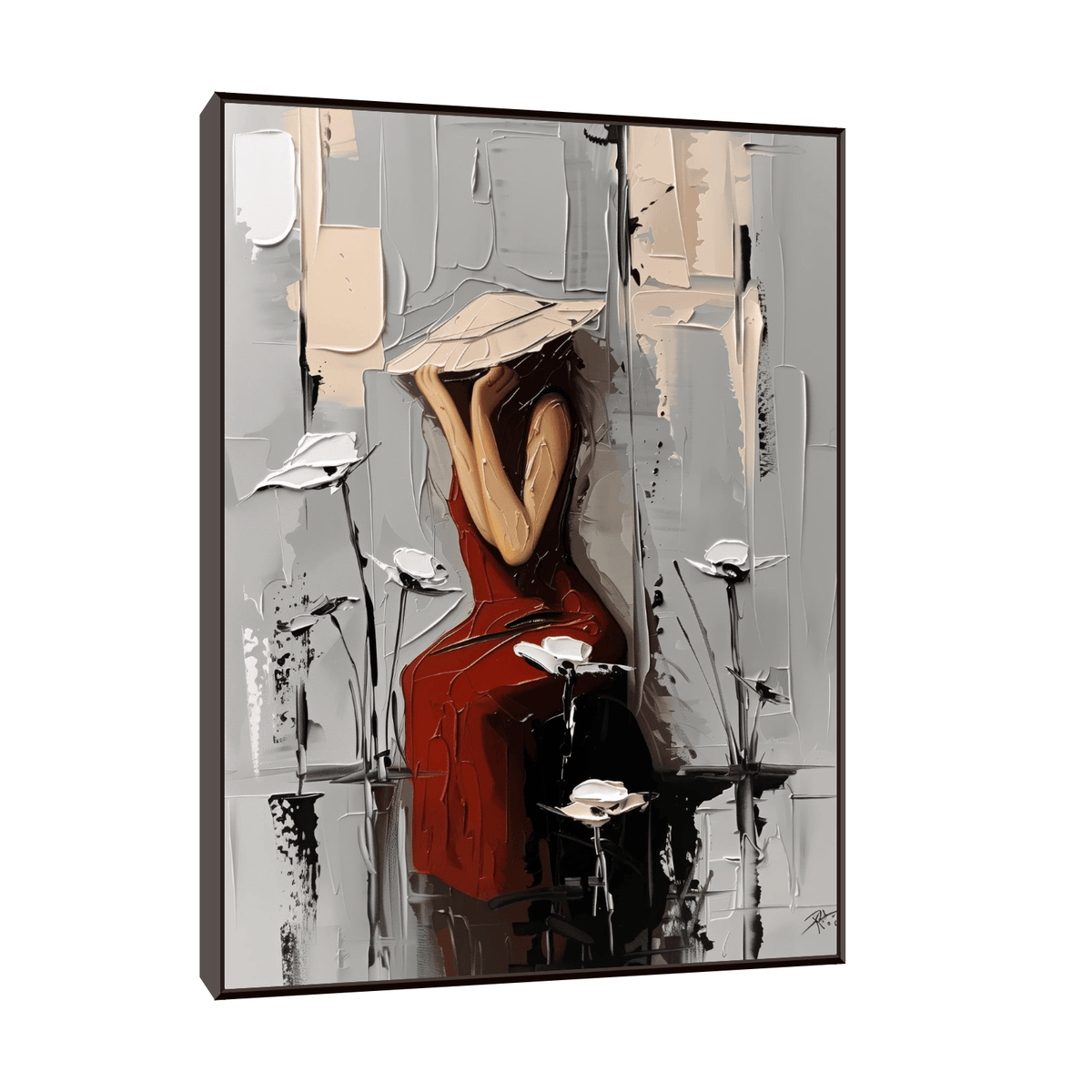 Chinese girl hiding face - ArtDeco Canvas