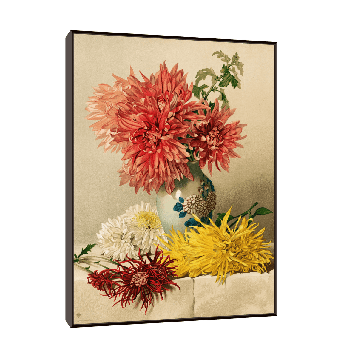 Chrysanthemums, William Duffield - ArtDeco Canvas