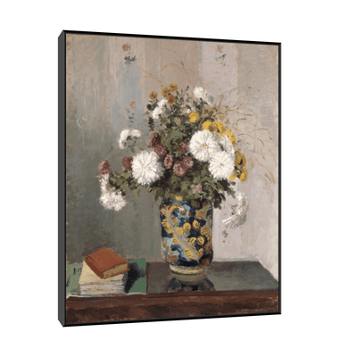 Chrysanthemums in a Chinese Vase, Camille Pissarro - ArtDeco Canvas