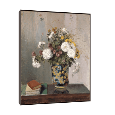 Chrysanthemums in a Chinese Vase, Camille Pissarro - ArtDeco Canvas