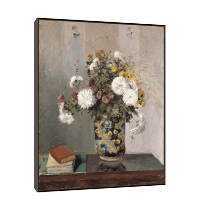 Chrysanthemums in a Chinese Vase, Camille Pissarro - ArtDeco Canvas