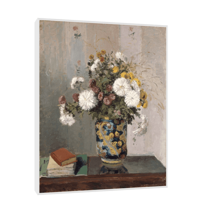 Chrysanthemums in a Chinese Vase, Camille Pissarro - ArtDeco Canvas