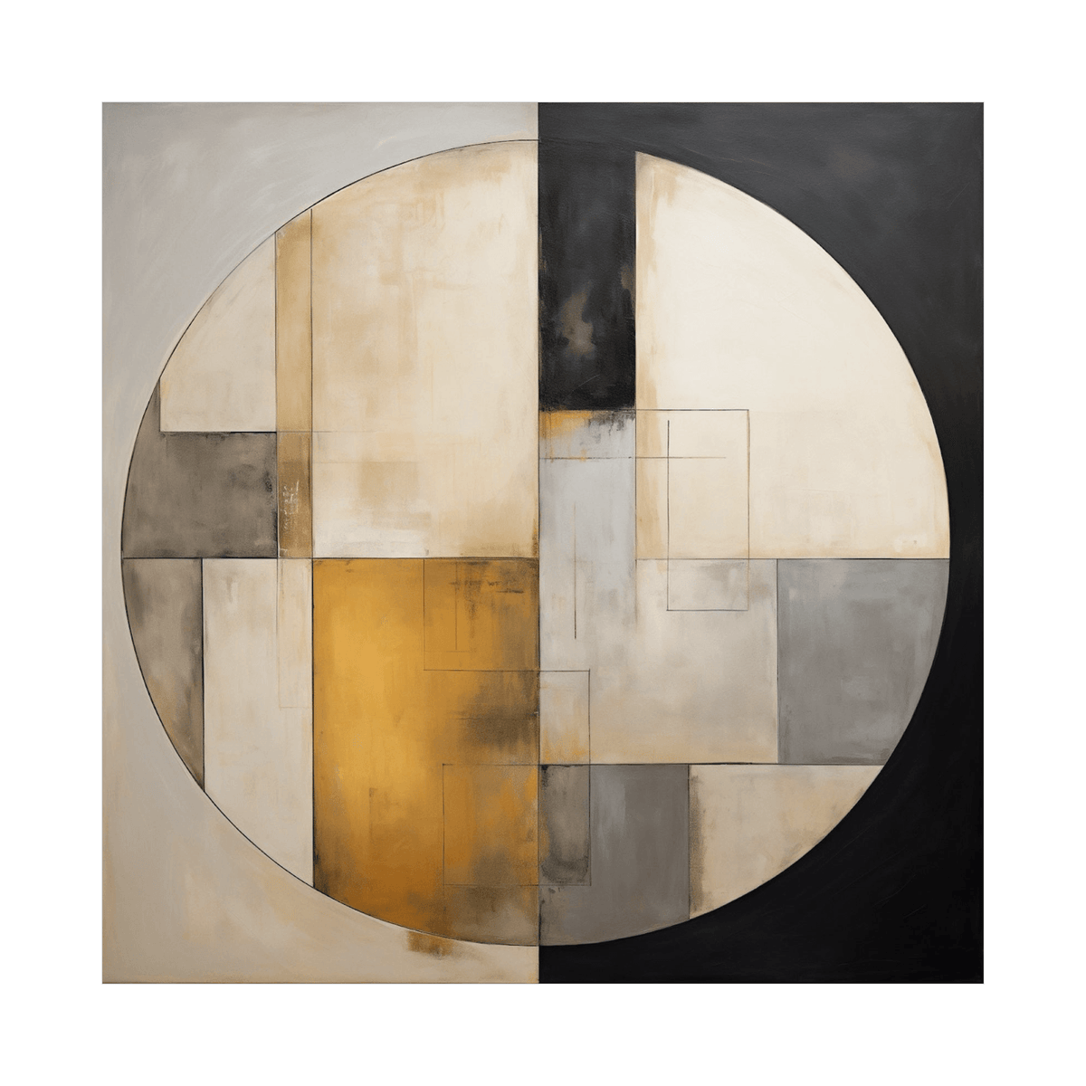 Circle of geometric shapes - ArtDeco Canvas